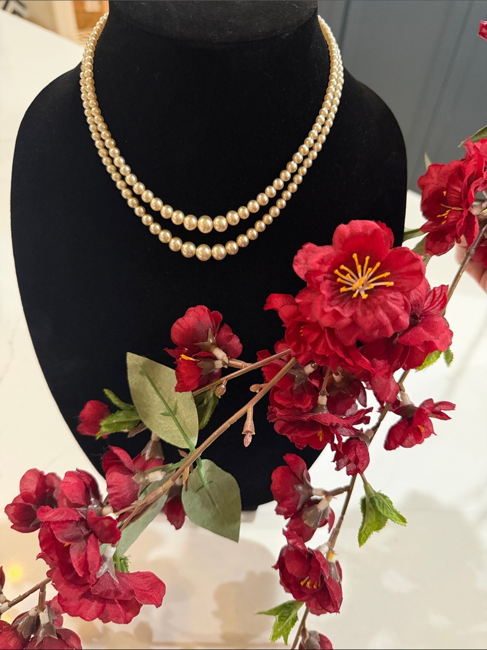 Classic Two-Strand Champagne Faux Pearl Necklace - Women Jewelry